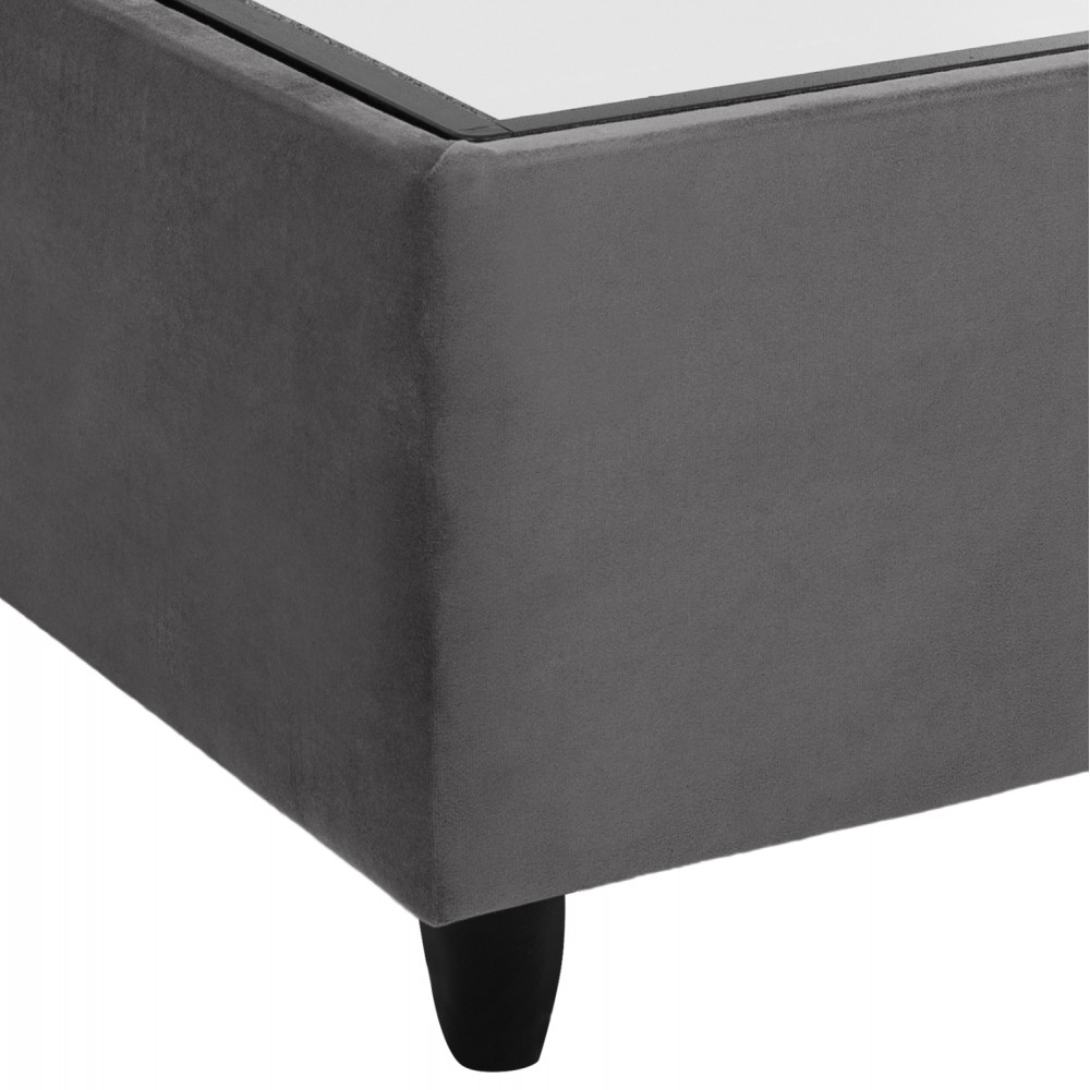 Κρεβάτι "MALENA" με αποθηκευτικό χώρο από βελούδο σε χρώμα γκρί 160x200