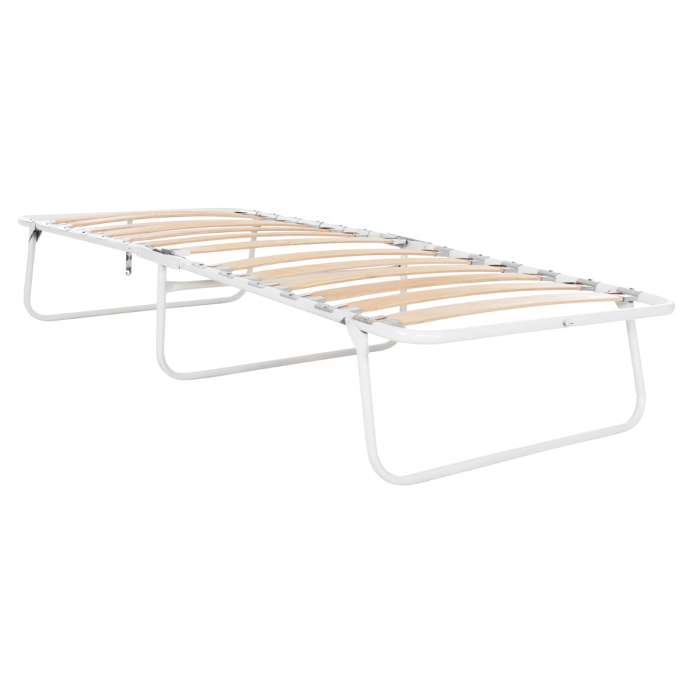 Ράντζο-κρεβάτι μονό με λάττες σε λεύκο χρώμα 186x80