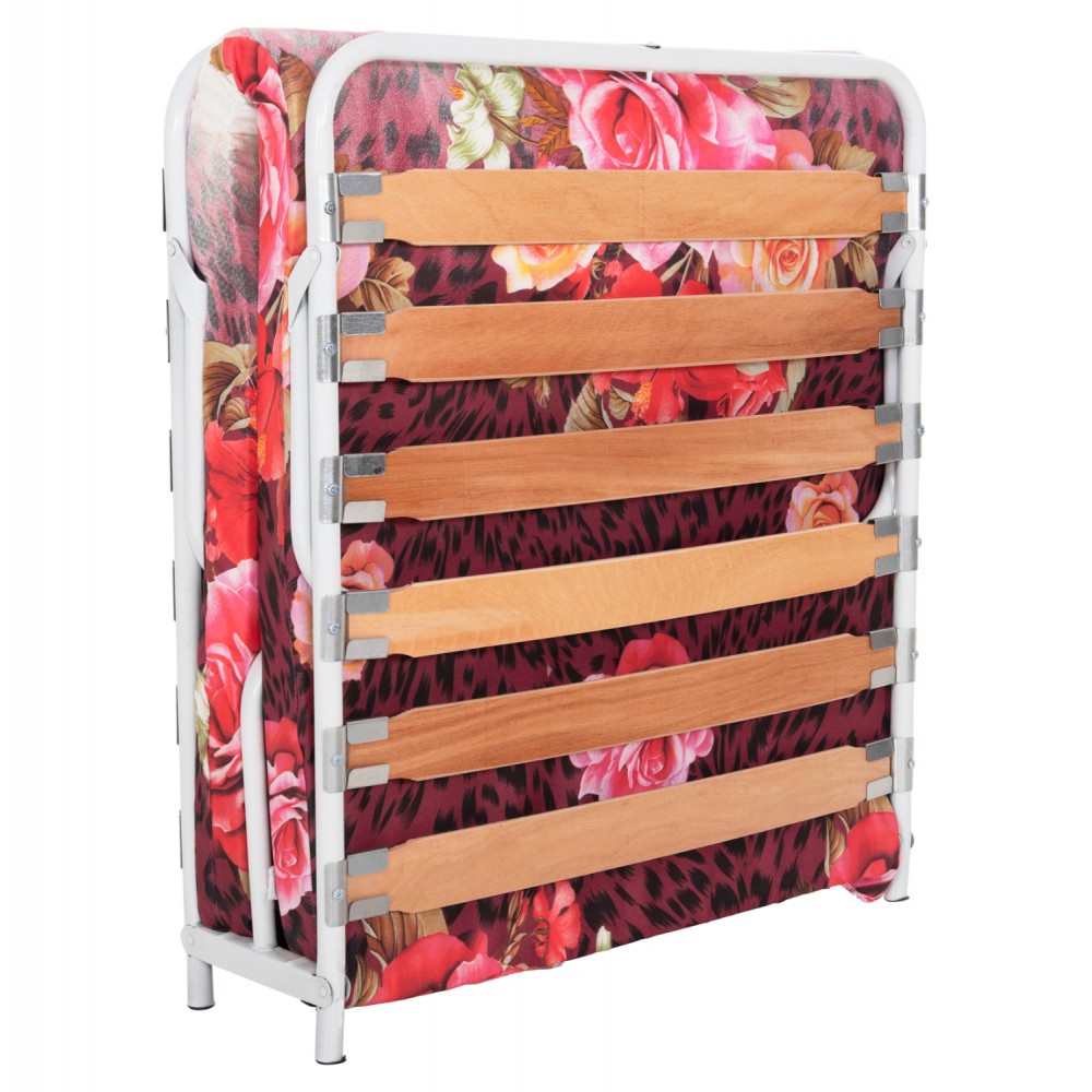 Ράντζο-κρεβάτι μονό με λάττες σε λεύκο χρώμα 186x80