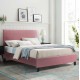 Κρεβάτι "BECCA" από βελούδο σε χρώμα σάπιο μήλο 150x200