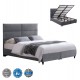 Κρεβάτι "MILO" με αποθηκευτικό χώρο από βελούδο σε γκρί χρώμα 160x200
