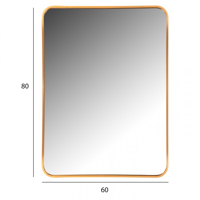 Καθρέπτης τοίχου από αλουμίνιο σε χρώμα χρυσό 60x3x80