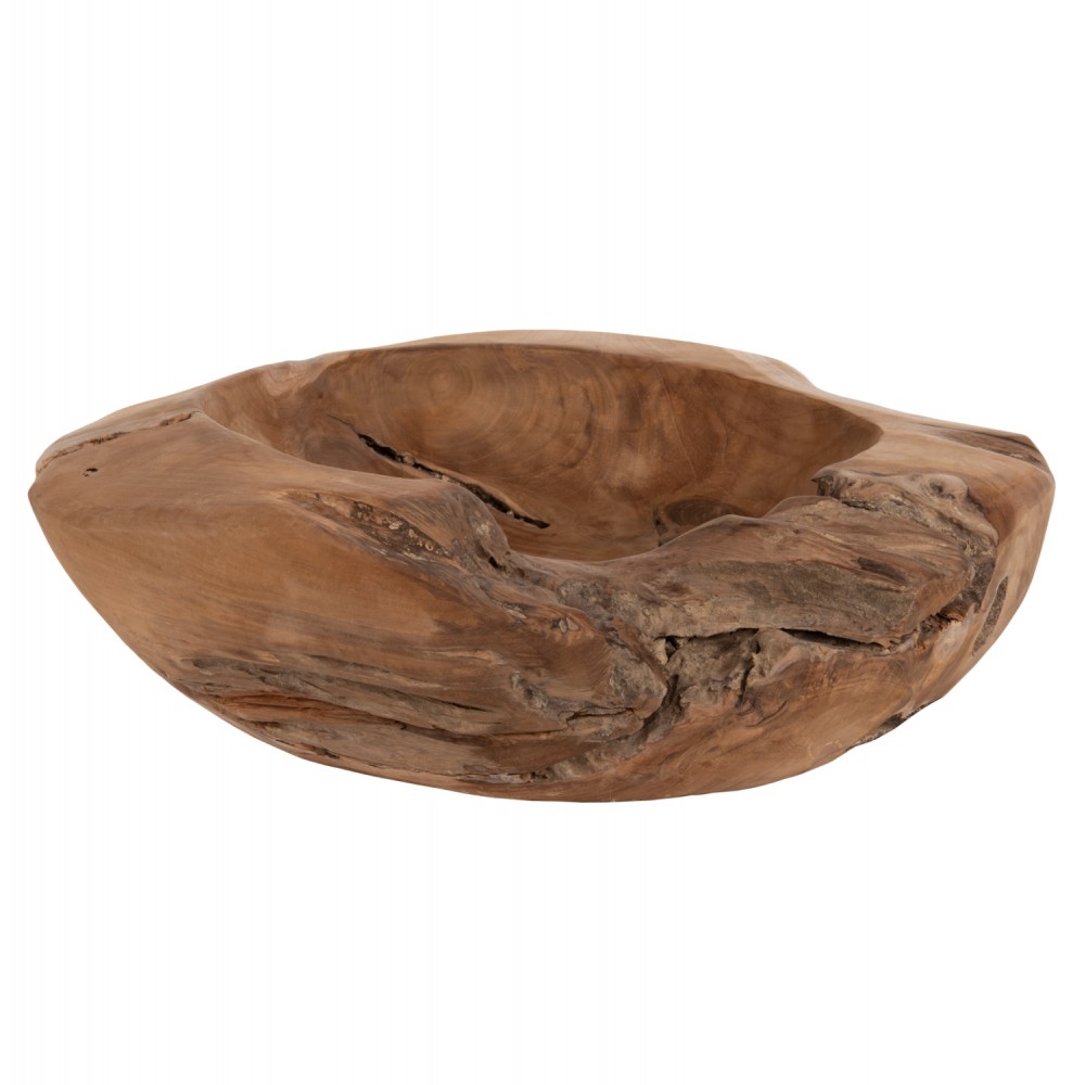 Διακοσμητικό δοχείο από ξύλο σε χρώμα φυσικό Φ50x16