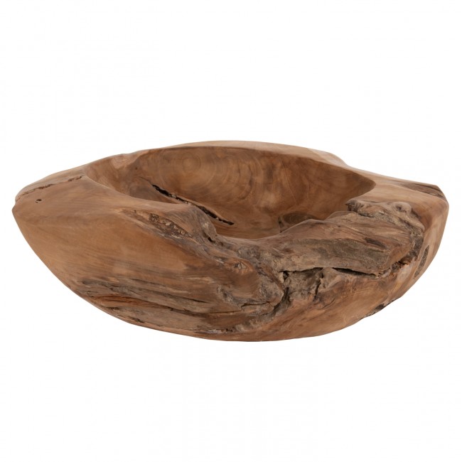 Διακοσμητικό δοχείο από ξύλο σε χρώμα φυσικό Φ50x16