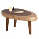 Τραπέζι σαλονιού "DOMPU" από μασίφ σε χρώμα φυσικό 60x94x46