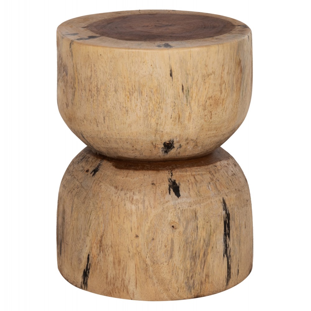 Σκαμπό "FEBRY" από μασίφ σε φυσικό χρώμα Φ35x45