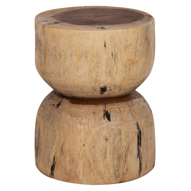 Σκαμπό "FEBRY" από μασίφ σε φυσικό χρώμα Φ35x45