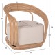 Πολυθρόνα "DUCHESS" από μπαμπού σε φυσικό χρώμα 81x59x70