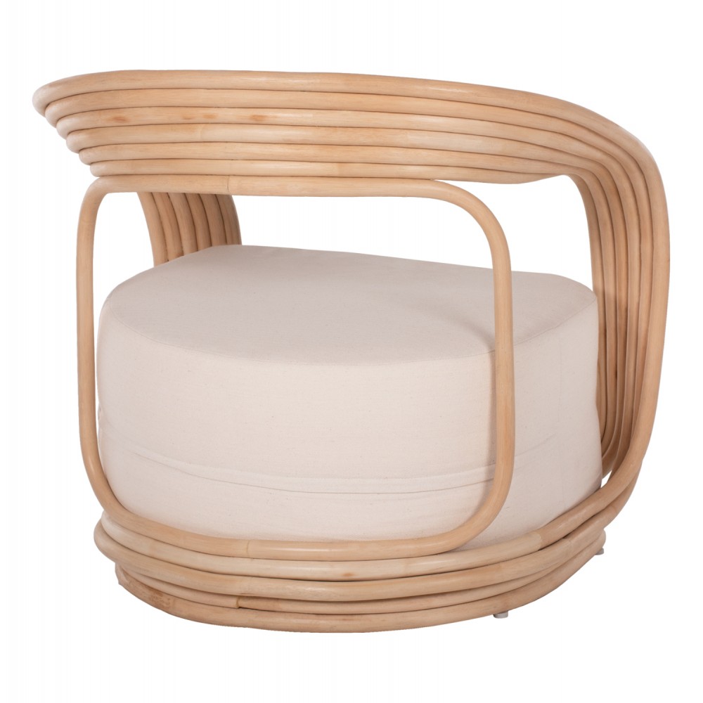 Πολυθρόνα "DUCHESS" από μπαμπού σε φυσικό χρώμα 81x59x70