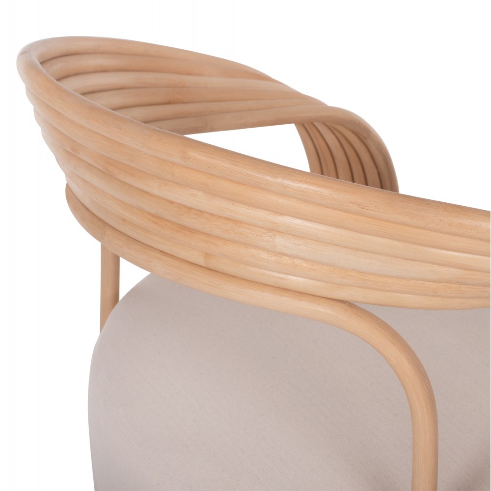 Πολυθρόνα "DUCHESS" από μπαμπού σε φυσικό χρώμα 81x59x70