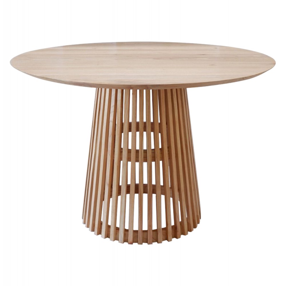 Τραπέζι τραπεζαρίας από μασίφ σε χρώμα φυσικό Φ150x78