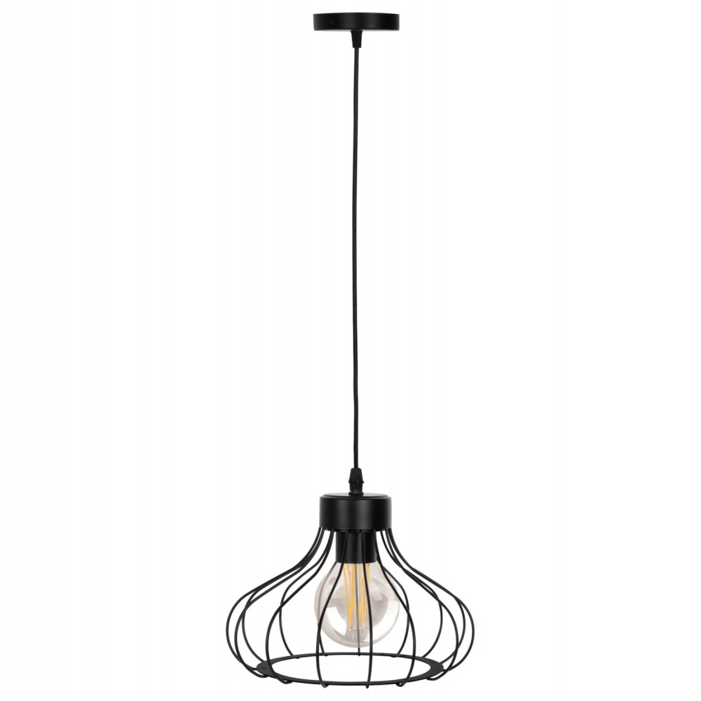 Φωτιστικό μονόφωτο από μέταλλο σε μαύρο χρώμα Φ23x122