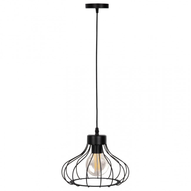 Φωτιστικό μονόφωτο από μέταλλο σε μαύρο χρώμα Φ23x122