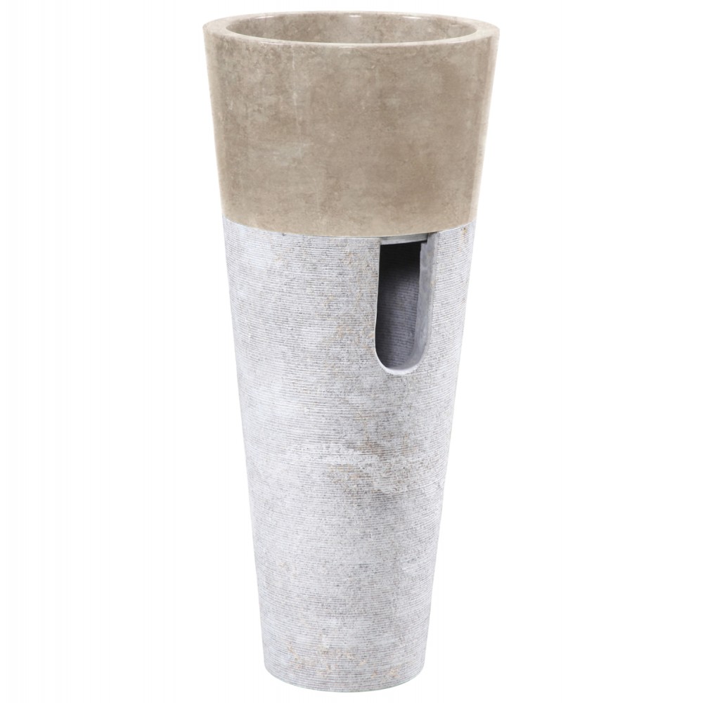 Νεροχύτης μπάνιου από μάρμαρο σε χρώμα λεύκο/κρέμ Φ40x90