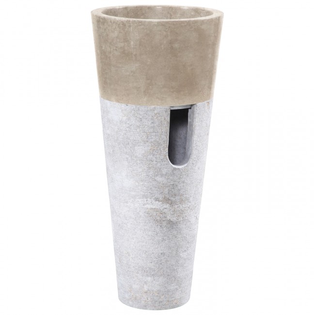 Νεροχύτης μπάνιου από μάρμαρο σε χρώμα λεύκο/κρέμ Φ40x90