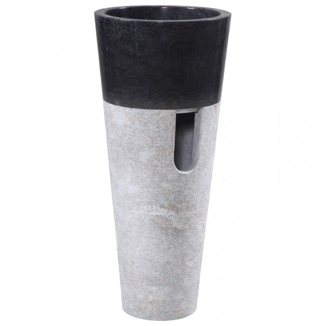 Νεροχύτης μπάνιου από μάρμαρο σε χρώμα μαύρο/γκρί Φ40x90