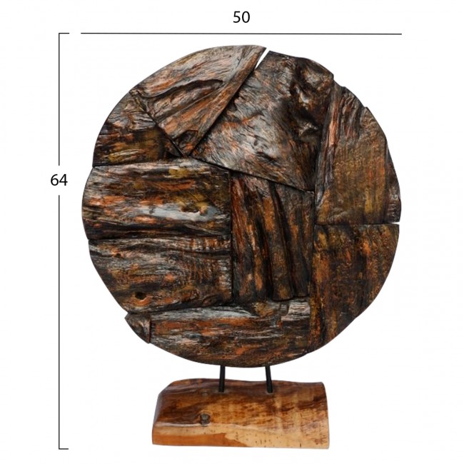 Επιτραπέζιο διακοσμητικό από μασίφ σε χρώμα φυσικό 50x15x64