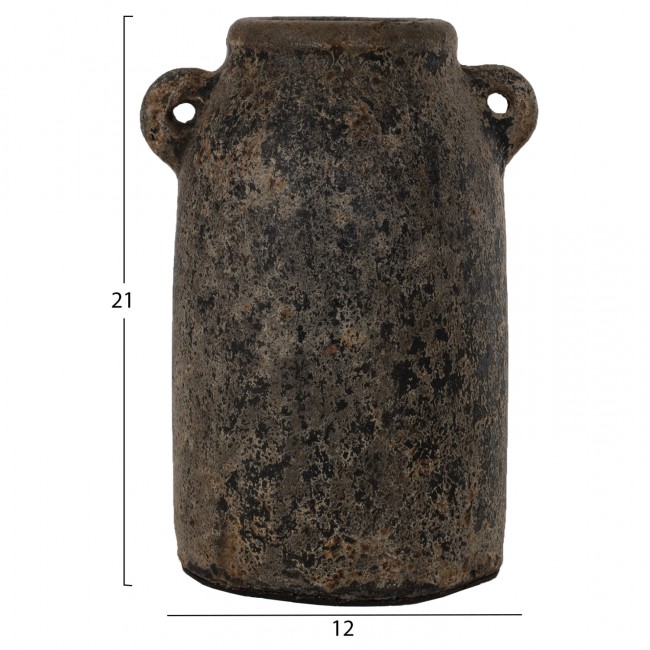 Διακοσμητικά βάζα από κεραμικό σε χρώμα γκρί Φ12Χ21