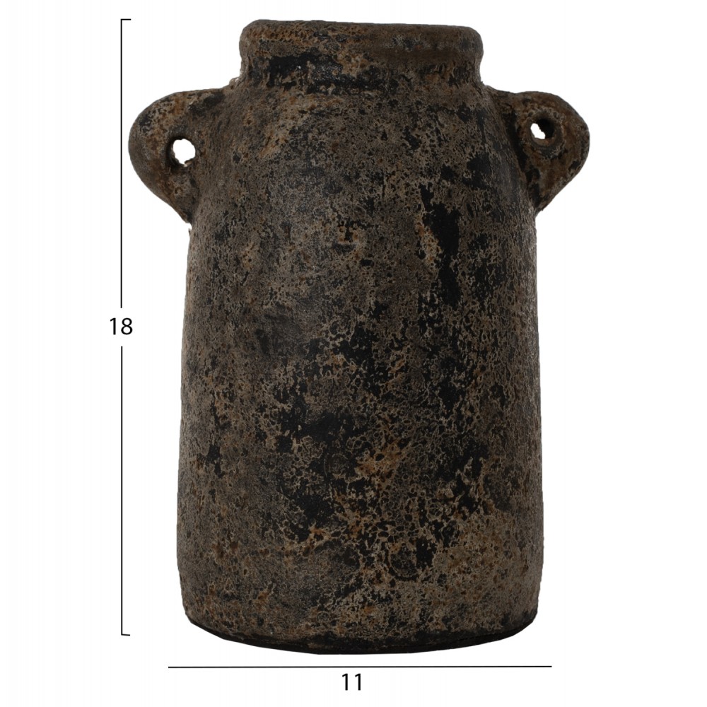 Διακοσμητικά βάζα από κεραμικό σε χρώμα γκρί Φ12Χ21