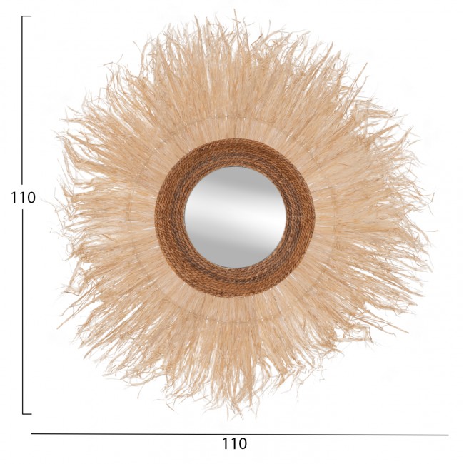 Καθρέπτης τοίχου σε φυσικό χρώμα 110x4x110