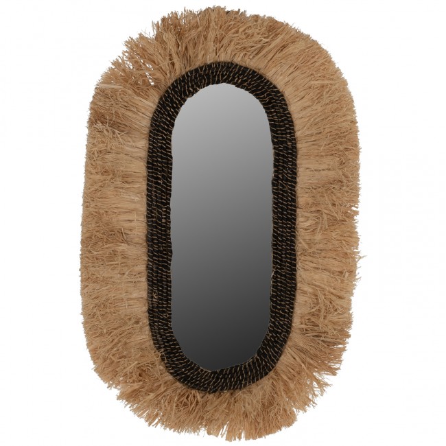 Καθρέπτης τοίχου σε μαύρο-φυσικό χρώμα 55x4x90