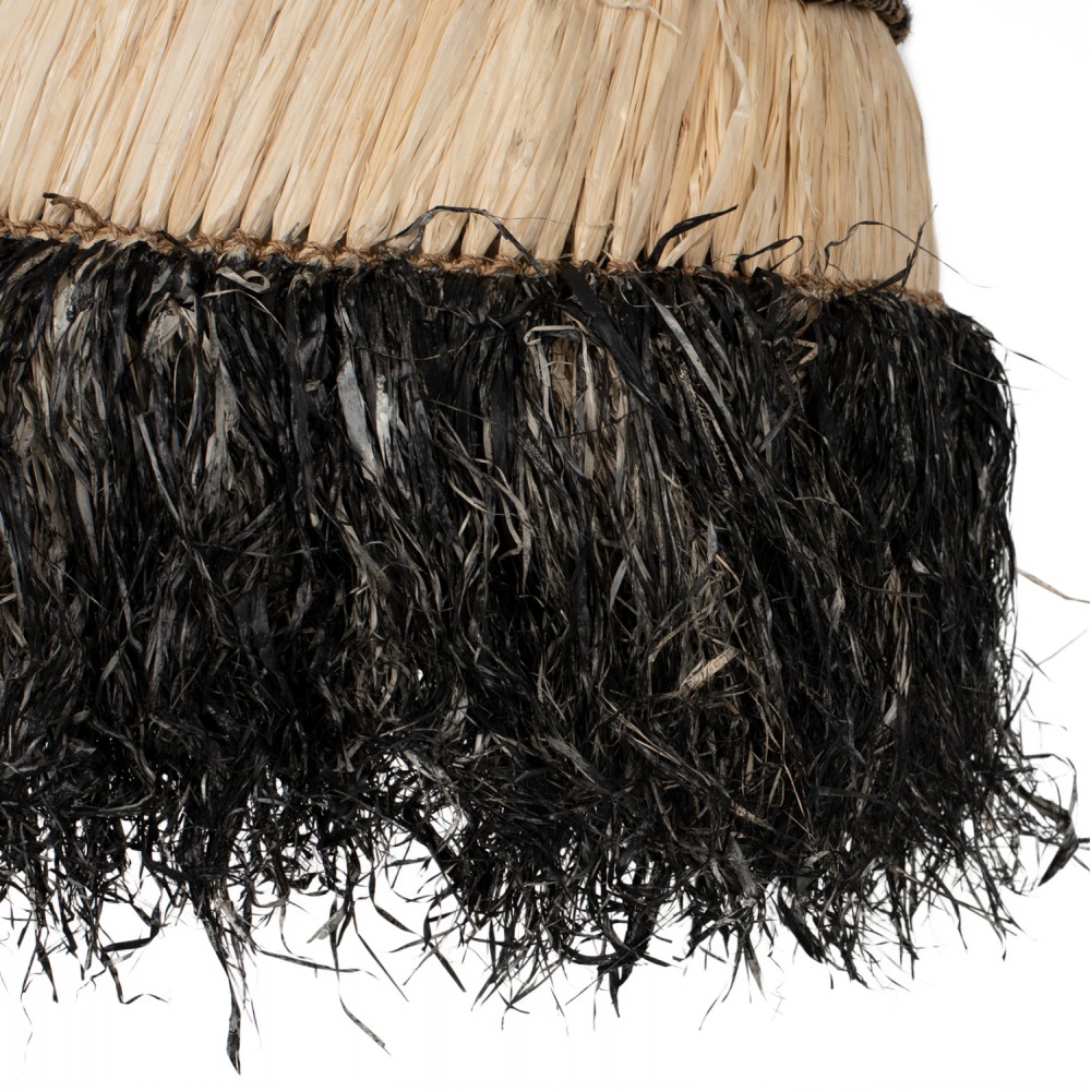 Μονόφωτο φωτιστικό σε φυσικό-μαύρο χρώμα 50x50x60