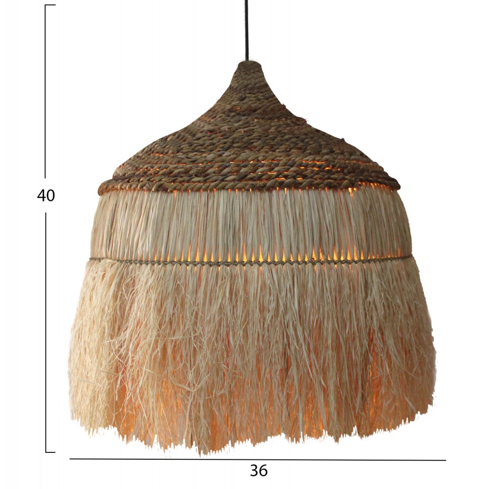 Μονόφωτο φωτιστικό σε φυσικό χρώμα 36x36x40