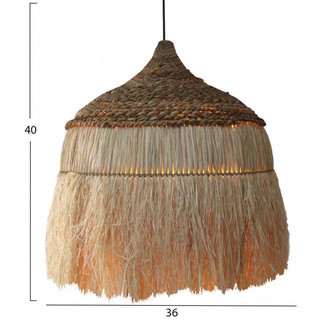 Μονόφωτο φωτιστικό σε φυσικό χρώμα 36x36x40