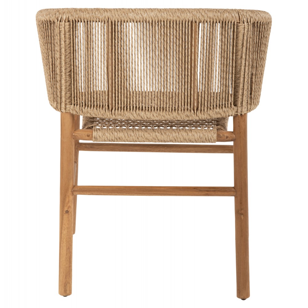 Πολυθρόνα "IRVINE" από ξύλο/σχοινί σε φυσικό χρώμα 64x56x76