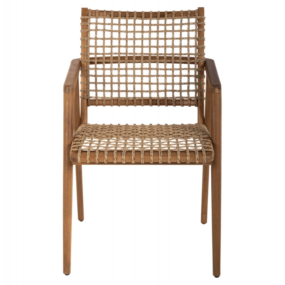 Πολυθρόνα "VAYA" από ξύλο/σχοινί σε φυσικό χρώμα 54x59x84