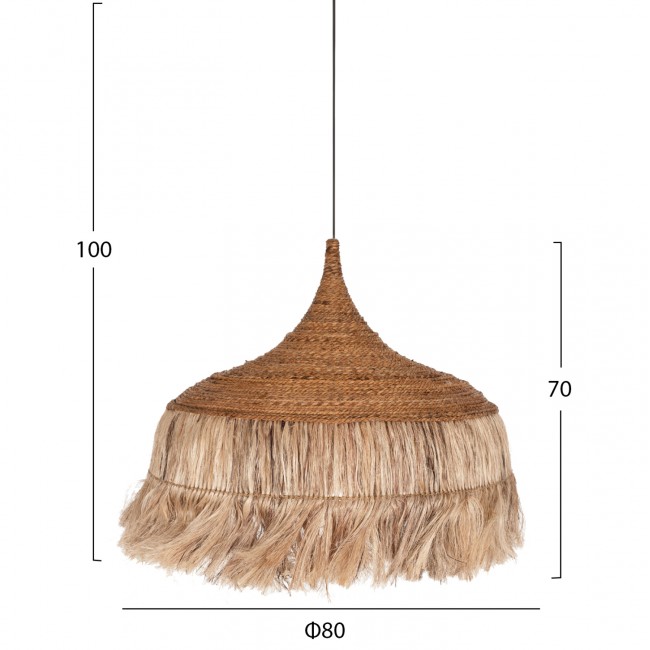 Μονόφωτο φωτιστικό σε φυσικό χρώμα 80x80x70