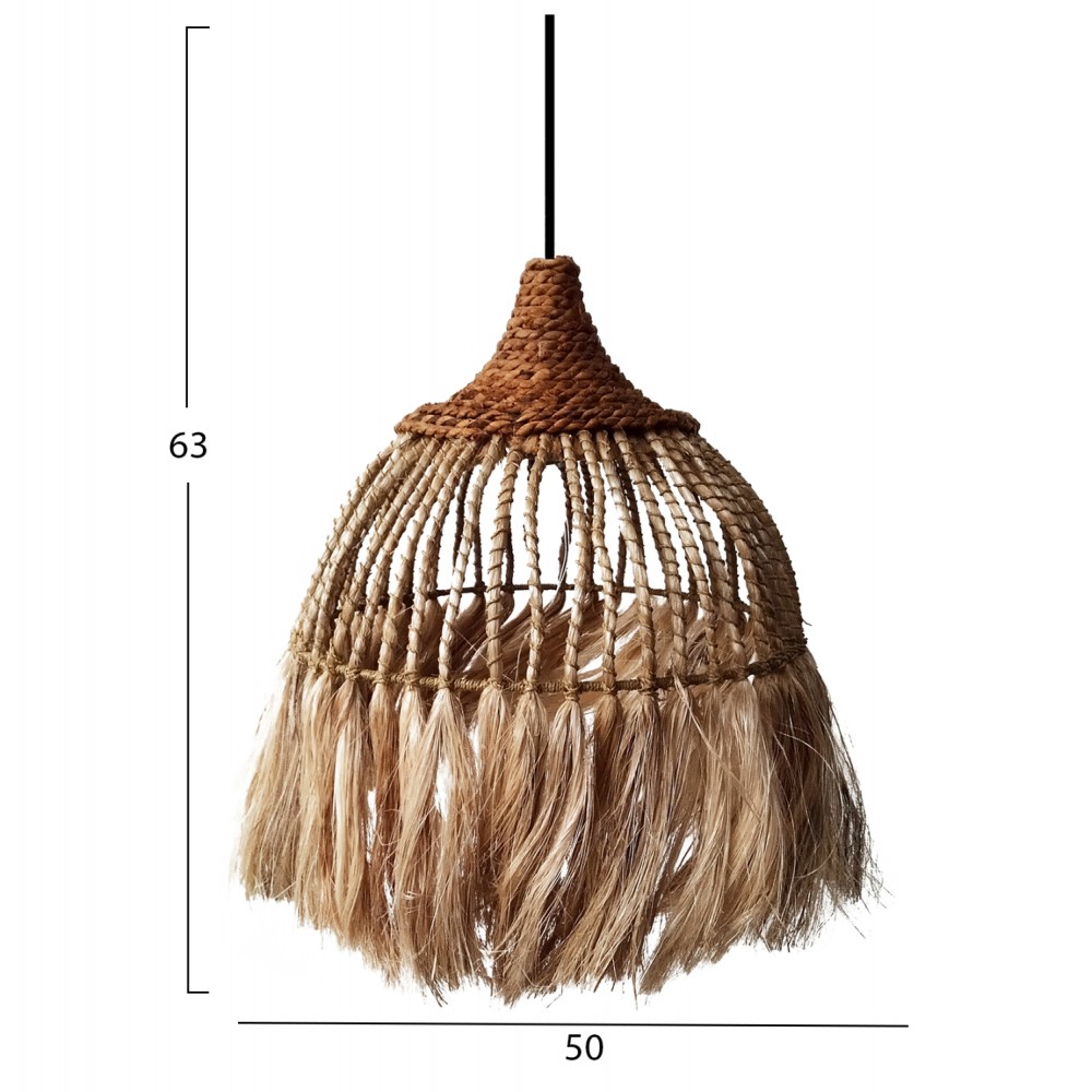 Μονόφωτο φωτιστικό σε φυσικό χρώμα 50x50x63