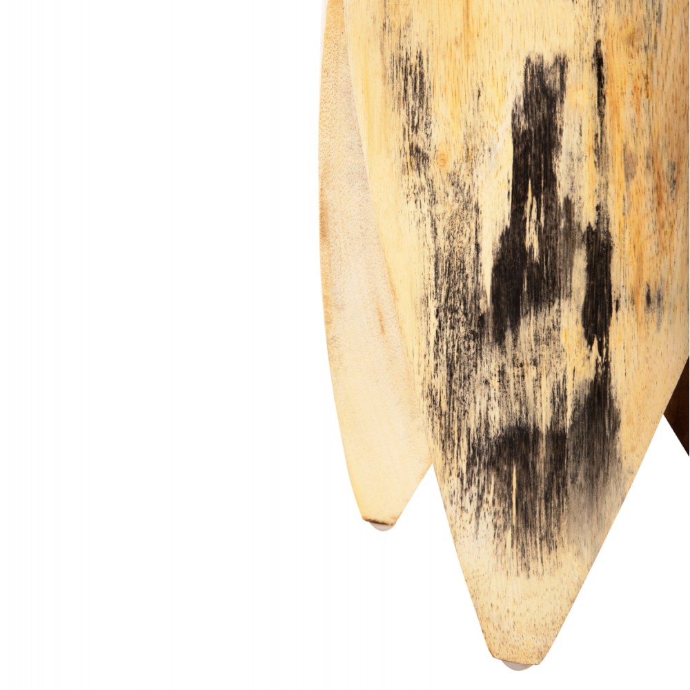 Σκαμπό "ONYX" από μασίφ σε φυσικό χρώμα Φ30x40