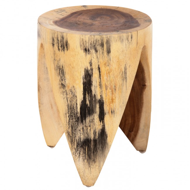 Σκαμπό "ONYX" από μασίφ σε φυσικό χρώμα Φ30x40