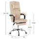 Πολυθρόνα διευθυντή από PU σε χρώμα μπέζ με υποπόδιο 58x71x128