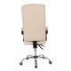 Πολυθρόνα διευθυντή από PU σε χρώμα μπέζ με υποπόδιο 58x71x128