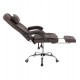 Πολυθρόνα διευθυντή από PU σε χρώμα καφέ με υποπόδιο 58x71x128