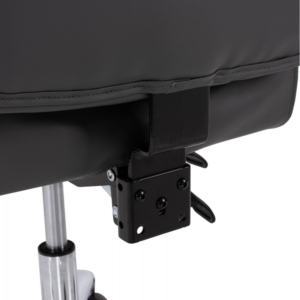 Πολυθρόνα διευθυντή από PU σε χρώμα γκρί με υποπόδιο 58x71x128