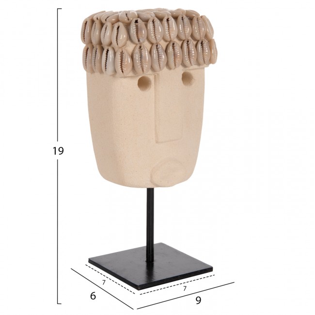 Επιτραπέζιο διακοσμητικό από ξύλο/μέταλλο σε φυσικό/μαύρο χρώμα 9x6x19