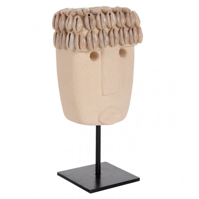 Επιτραπέζιο διακοσμητικό από ξύλο/μέταλλο σε φυσικό/μαύρο χρώμα 9x6x19