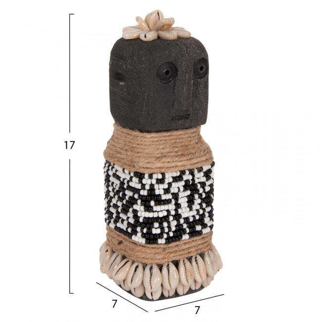 Επιτραπέζιο διακοσμητικό σε φυσικό/μαύρο χρώμα 7x7x17