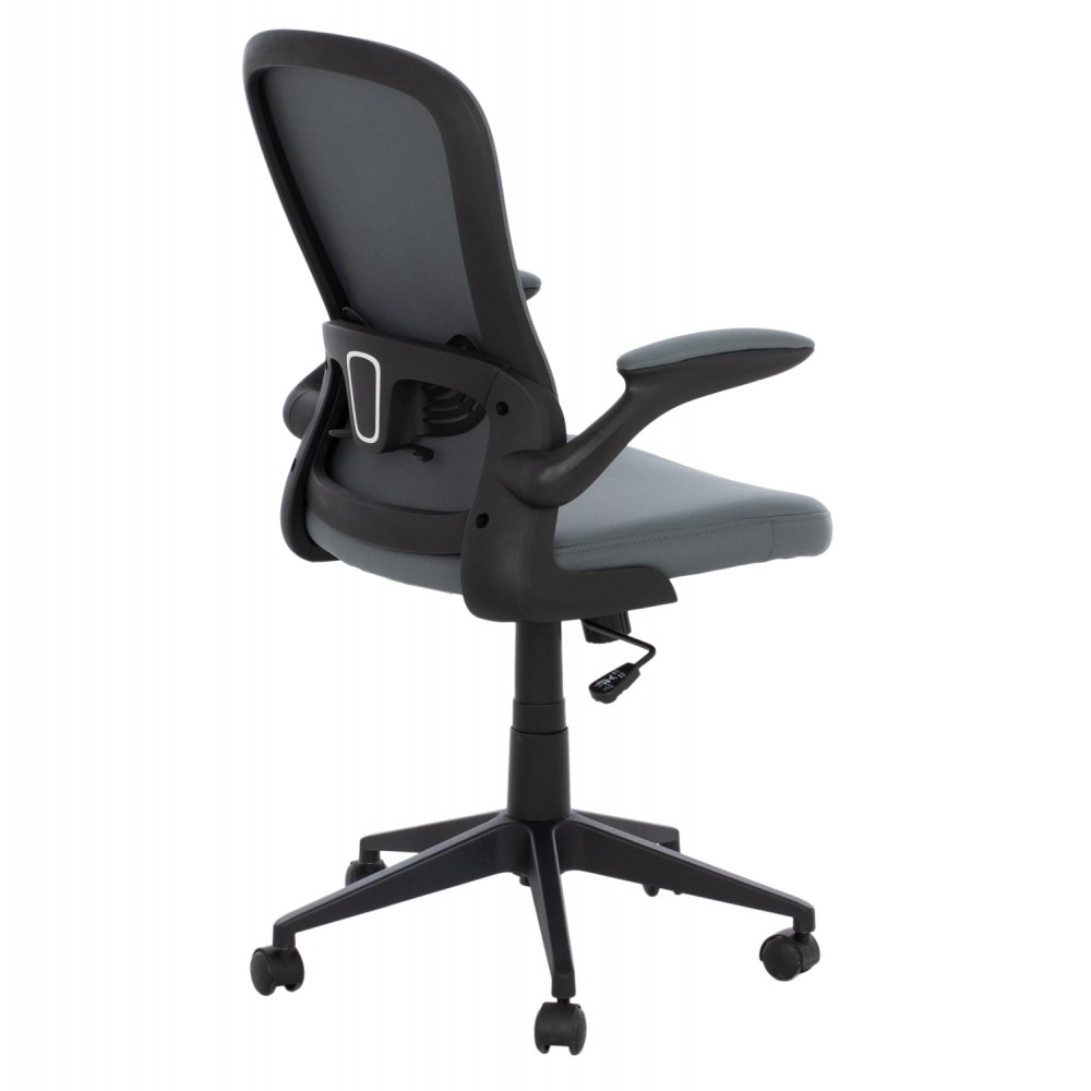 Καρέκλα γραφείου "ELSIR" από πολυπροπυλένιο/ύφασμα σε χρώμα μαύρο/γκρί 60x56x105