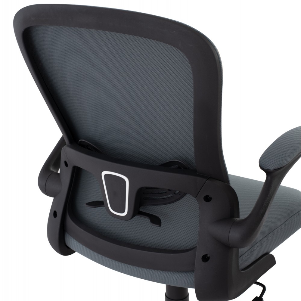 Καρέκλα γραφείου "ELSIR" από πολυπροπυλένιο/ύφασμα σε χρώμα μαύρο/γκρί 60x56x105