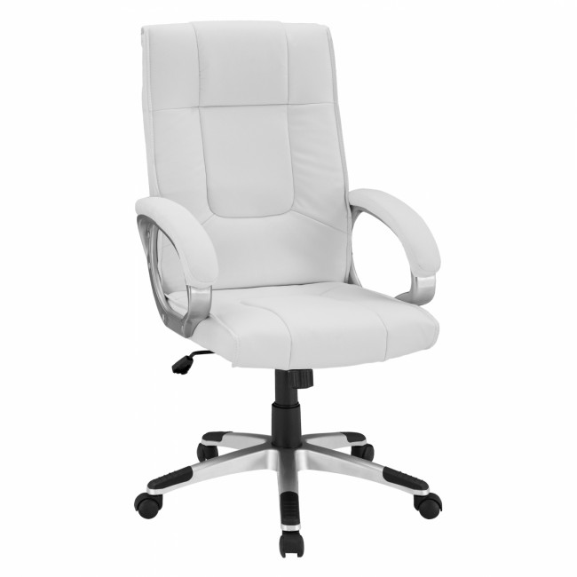Πολυθρόνα διευθυντή “CHANDER” από PU σε χρώμα λευκό 63x66x116