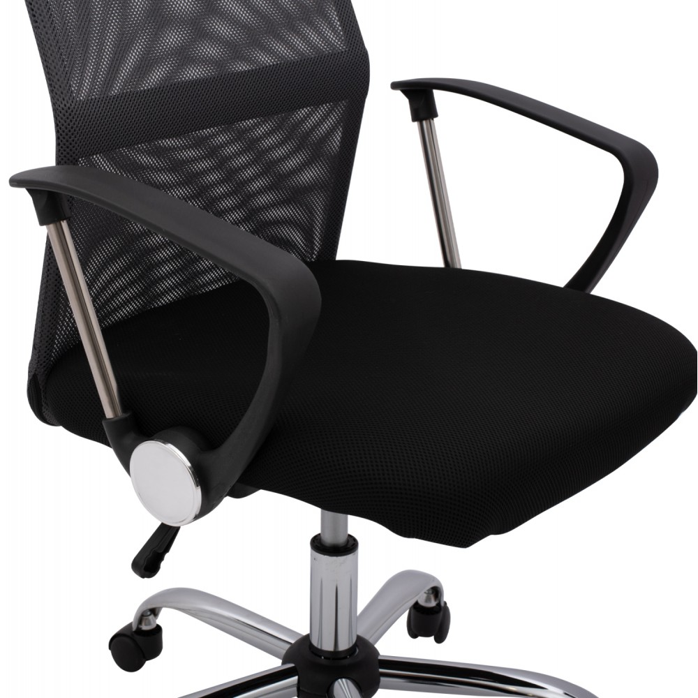 Καρέκλα γραφείου "CABLE" από ύφασμα σε χρώμα μαύρο 61x58x118