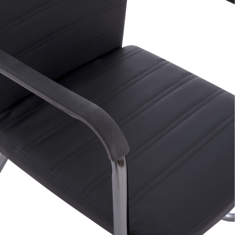 Πολυθρόνα επισκέπτη "DALEY' από PU σε χρώμα μαύρο 56x58x93