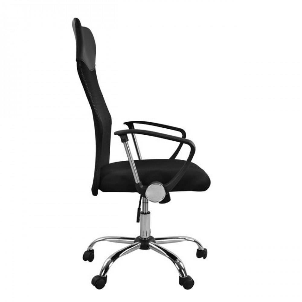 Καρέκλα γραφείου "CABLE" από ύφασμα σε χρώμα μαύρο 61x56x118