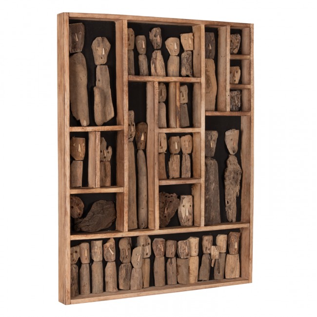 Διακοσμητικό τοίχου από ξύλο σε φυσικό χρώμα 60x5x80