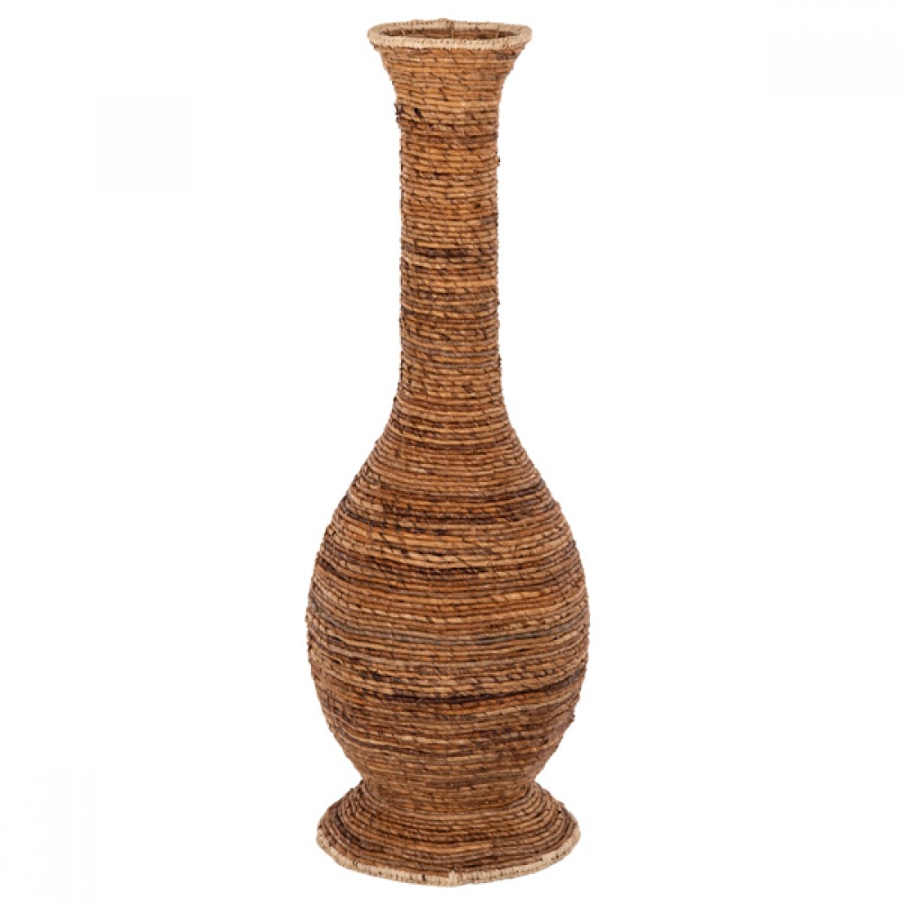 Διακοσμητικό βάζο από ψάθα σε χρώμα φυσικό Φ35x104