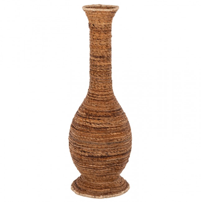 Διακοσμητικό βάζο από ψάθα σε χρώμα φυσικό Φ35x104